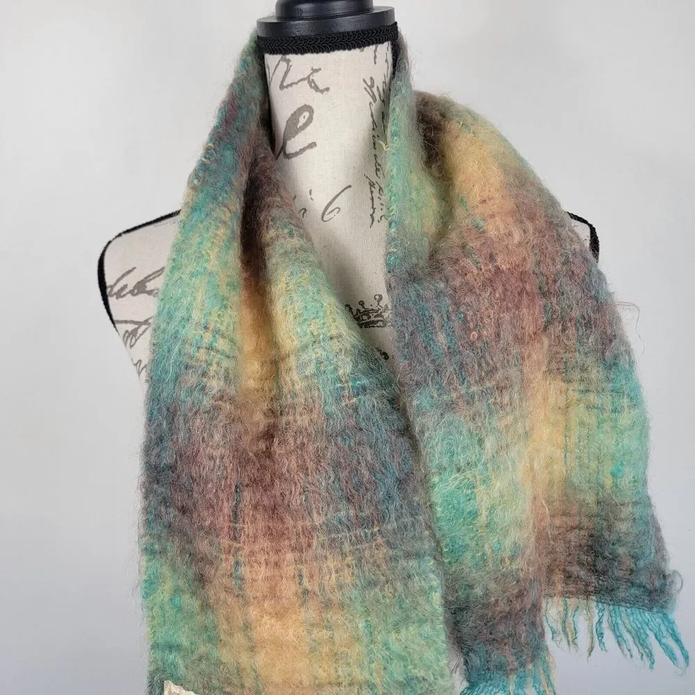 Vintage Craig Na Criedhe Scottish Mohair Blend Neck Wrap Designer Luxe S…‎